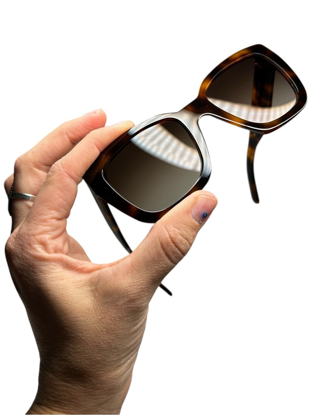 Sezane French Tortoiseshell Square Sunglasses Brown Gradient Made in France - Picture 5 of 11